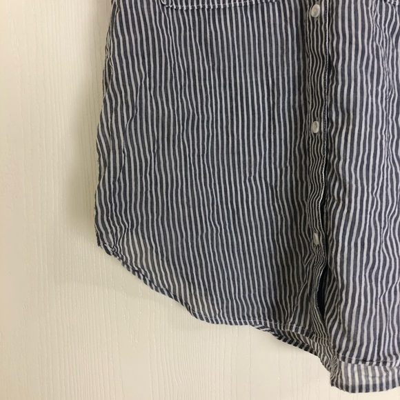 Cloth & Stone Striped Short Sleeve Button Down Blouse Women’s Size XS - Picture 5 of 8
